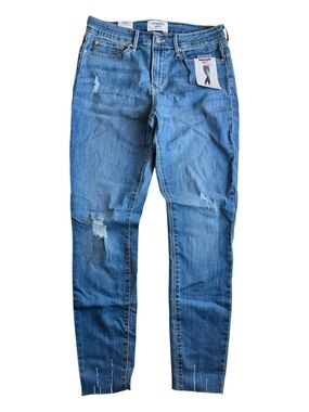 Levi's Women's Distressed Mid Rise Skinny Jean with Raw Hem